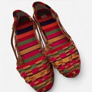 Huaraches, Colorful Vibrant Woven Sandals, EU Size 39